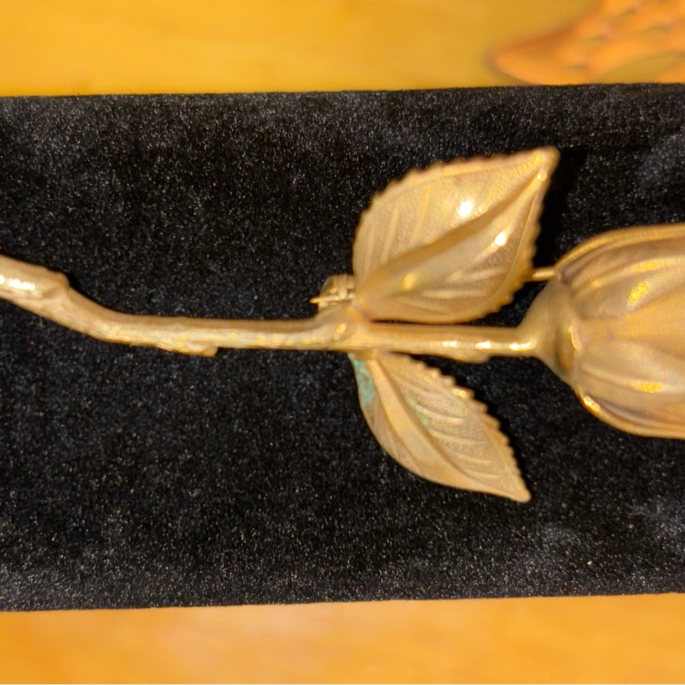 Gold Rose Brooch